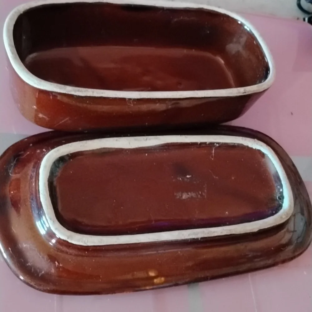 Brown Ceramic Butter Dish